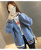 IMG 120 of Student Korean Pocket Sweater Women Loose V-Neck Long Sleeved Matching Knitted Cardigan Outerwear