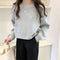 IMG 140 of Korean Student Short Loose All-Matching Long Sleeved Sweatshirt Women Alphabets Trendy Tops Outerwear