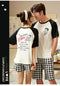 IMG 137 of Couple Pajamas Summer insPopular Cotton Short Sleeve Shorts Korean Adorable Cartoon Men Women Loungewear Sets Sleepwear