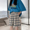 Img 6 - Blue Chequered Shorts Women Summer Thin Loose Straight Pants High Waist Casual Wide Leg Bermuda