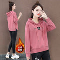 Img 3 - Thick Embroidered Flower Casual Hooded Sweatshirt Women Trendy Student Loose Tops