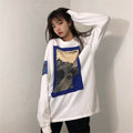 IMG 104 of insPopular Long Sleeved T-Shirt Women Korean Japanese Vintage Printed Round-Neck Undershirt Loose Student Sweatshirt Outerwear