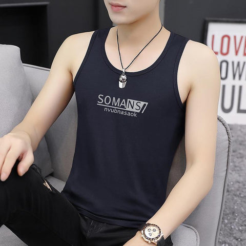 Modal V-Neck Men Sleeveless T-Shirt Tank Top Summer Breathable Sporty Fitting Vest Fitness Trendy Tank Top