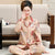 Pajamas Women Cotton Long Sleeved Korean Mom Cardigan Lapel Loungewear Sets Sleepwear