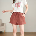 Img 8 - Thin Outdoor Casual Cotton Blend Women Pants Loose Track Shorts High Waist Straight Plus Size Slim Look Harem