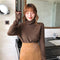 Img 3 - Korean Turtleneck Yarn Long Sleeved Sweater Women Thin Student Undershirt Tops