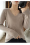 IMG 139 of Women Pullover Slim Look Solid Colored Long Sleeved V-Neck Undershirt Sweater Outerwear