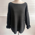 IMG 106 of Popular Tube Bare Shoulder Loose Sweater Women Solid Colored INS Tops Outerwear