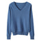 Img 5 - Women Pullover Slim Look Solid Colored Long Sleeved V-Neck Undershirt Sweater