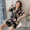 Streaming Silk Pajamas Women Summer ins Korean Short Sleeve Shorts Thin Loose Outdoor Loungewear Sets Sleepwear