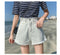IMG 112 of Black Denim Shorts Women Summer High Waist Slim Look Thin A-Line Loose Hot Pants Korean Shorts