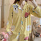 IMG 135 of Streaming Popular Casual Pajamas Women Cardigan Sleeve Length Pants Europe Loungewear Sets Sleepwear