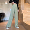 Img 7 - Casual Suits Floor Length Pants Women Summer Korean High Waist Slim Look Thin Straight Drape Loose Wide-legged