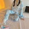 IMG 113 of Korean Dye Pajamas Women Loungewear Sets Long Sleeved Cartoon Printed Two-Piece Sleepwear