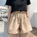 Img 6 - Cotton Casual Shorts Women Loose Summer High Waist Korean Student Wide Leg Slim Look A-Line Cargo Hot Pants