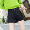 Img 4 - Black Denim Shorts Women High Waist Slim Look Summer Loose All-Matching Folded A-Line Wide Leg Hot Pants