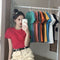 Img 1 - Summer Solid Colored Tops Women Korean Popular insSlim Look Short Candy Colors Half Sleeved Sleeve T-Shirt