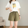 Img 3 - Thin Outdoor Casual Cotton Blend Women Pants Loose Track Shorts High Waist Straight Plus Size Slim Look Harem