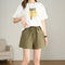 Img 3 - Thin Outdoor Casual Cotton Blend Women Pants Loose Track Shorts High Waist Straight Plus Size Slim Look Harem