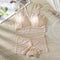 Img 12 - French Europe Thin Lace Bra Flattering No Metal Wire Cross Strap Bralette Women Sets