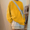 Women Sweatshirt Loose Korean Tops Long Sleeved Solid Colored Trendy Hong Kong Lazy Outerwear