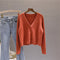 IMG 119 of All-Matching Short Matching Loose Popular Long Sleeved V-Neck Sweater Cardigan Tops Women Outerwear