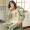 Pajamas Women Cotton Long Sleeved Korean Two-Piece Sets Loose Plus Size Outdoor Loungewear Sleepwear