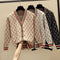 Img 1 - Loose V-Neck Sweater Women Cardigan Matching Mix Colours Regular