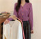 Img 1 - V-Neck Colourful Button Cardigan Short Long Sleeved Korean Sweater Women Elegant Sweet Look Tops