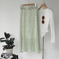 Img 11 - Mori Fresh Looking Elastic High Waist Floral Mid-Length Chiffon Skirt