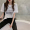 Img 4 - Loose T-Shirt Women Round-Neck Alphabets Printed Summer Korean Student Mid-Length Tops