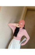 IMG 115 of Korean Office Slim Look Solid Colored Under Stand Collar Sweater Women Outerwear