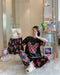 IMG 122 of Southeast Asia Popular Women Three-Piece Pajamas Round-Neck Printed Pattern Short Sleeve Summer Casual Loungewear Sleepwear