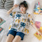 Pajamas Women Summer Short Sleeve Korean Student Thin Plus Size Adorable Cartoon Outdoor Loungewear Sets Sleepwear