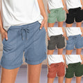 Img 1 - Summer Solid Colored Straight Casual Pants Women Europe Lace Pocket Loose High Waist Shorts