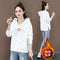 Thick Embroidered Flower Casual Hooded Sweatshirt Women Trendy Student Loose Tops Outerwear