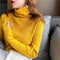 Korean Turtleneck Yarn Long Sleeved Sweater Women Thin Student Matching Tops Outerwear