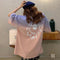 IMG 104 of Personality Design Dye Mix Colours Short Sleeve T-Shirt Women Plus Size Student Korean Loose Funny Printed insTops T-Shirt