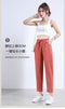 IMG 117 of Black High Waist Straight Casual Pants Women Summer Thin Loose Slim Look Drape Ice Silk Pants