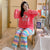 Pajamas Women Korean Loose Sleeve Length Pants Round-Neck Sweet Look Adorable Cartoon Loungewear Two-Piece Sets Sleepwear