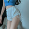 IMG 109 of Drawstring Strap Casual Pants Women Tall Look Sexy Shorts Cotton Student insHigh Waist Shorts