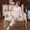 ins Women Pajamas Sleeve Length Pants Adorable Korean Cartoon Printed Casual Loungewear Sleepwear