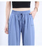 IMG 123 of Black High Waist Straight Casual Pants Women Summer Thin Loose Slim Look Drape Ice Silk Pants