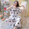 Summer Silk Short Sleeve Long Pants Loungewear Thin Sets Women Replica Pajamas Sleepwear