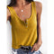 Img 8 - Summer Europe Women Solid Colored Tank Top U-Neck Sleeveless T-Shirt Tops Tank Top