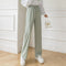 Img 7 - Ice Silk Wide Leg Women High Waist Drape Loose Straight Casual Slim-Look All-Matching Floor Length Pants