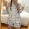 Img 8 - Korean Bear Printed Short Sleeve Pajamas Women Sets Western Student Adorable Outdoor Loungewear Two-Piece Pants