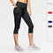 Img 1 - Women Yoga Cropped Pocket Fitness Sporty Jogging High Waist Quick-Drying Stretchable Fitted Three Quarter Pants