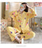 IMG 115 of Popular Streaming Pajamas Women Lapel Cotton Long Sleeved Trendy Western Cardigan Loungewear Sets Sleepwear