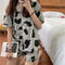 Summer Korean Cartoon Short Sleeve Shorts Pajamas Teens Casual Cardigan Loungewear Sets Outdoor Sleepwear